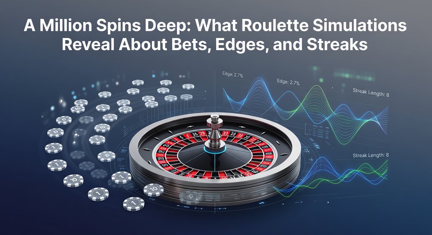 Grafiek van een miljoen roulette-spins die de verdeling van uitkomsten toont, met rode en zwarte secties duidelijk gemarkeerd
