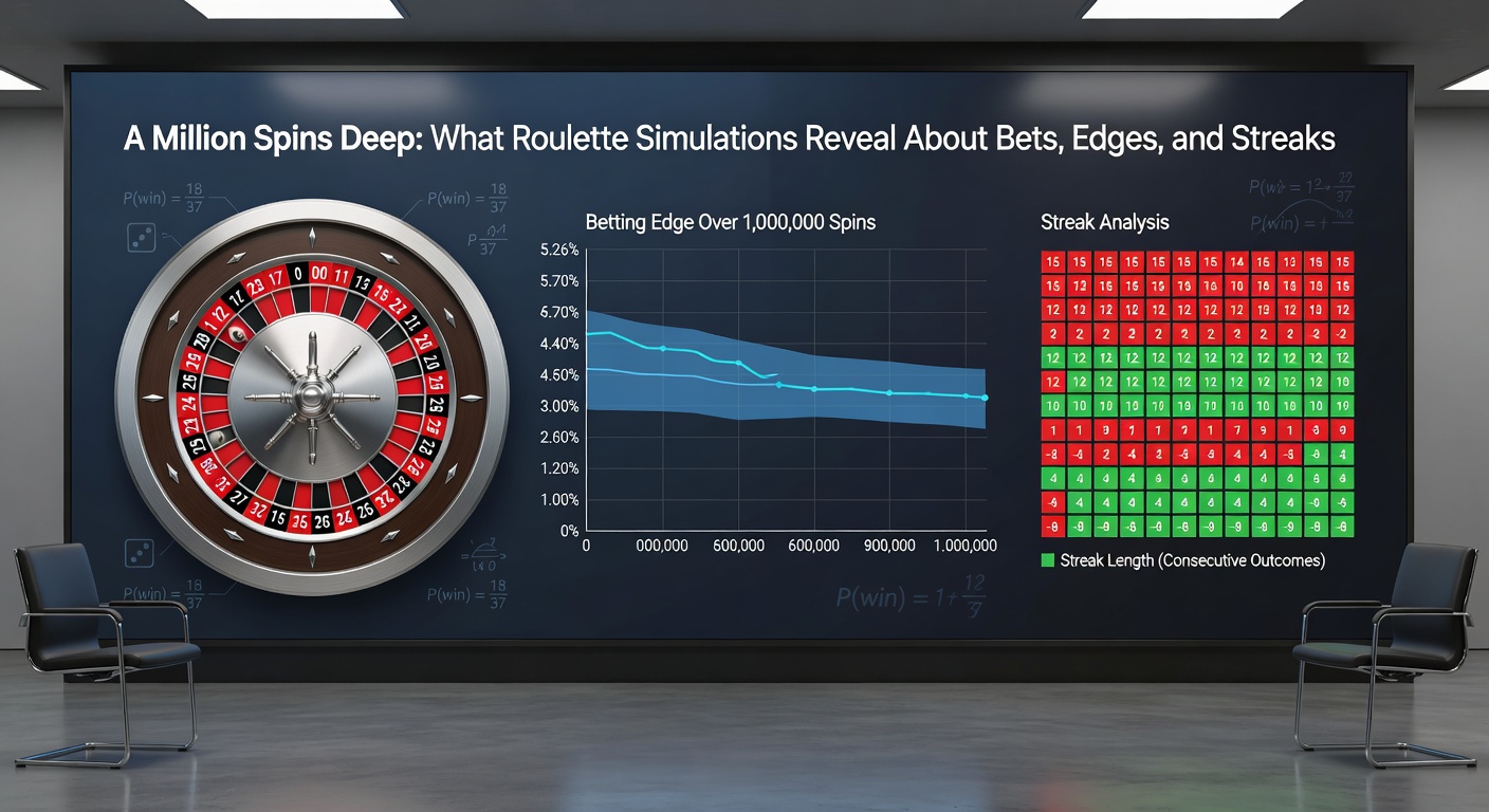 Visualisatie van verschillende roulette-inzetten met bijbehorende winstkansen en house edges, inclusief staafdiagrammen voor vergelijking
