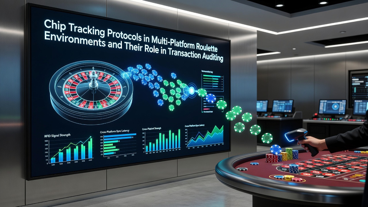 Chip tracking system interface showing digital markers across multiple roulette platforms