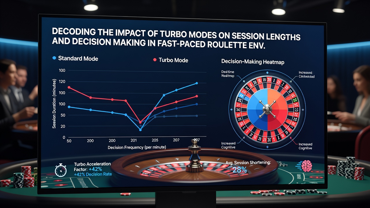 Grafiek die sessielengtes vergelijkt tussen standaard en turbo modi in roulette