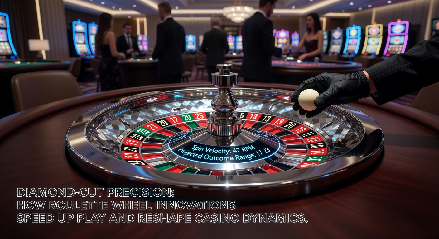 Detailopname van een geavanceerd diamantgesneden roulettewiel met precisiepockets en gladde deflectors die de balbeweging optimaliseren