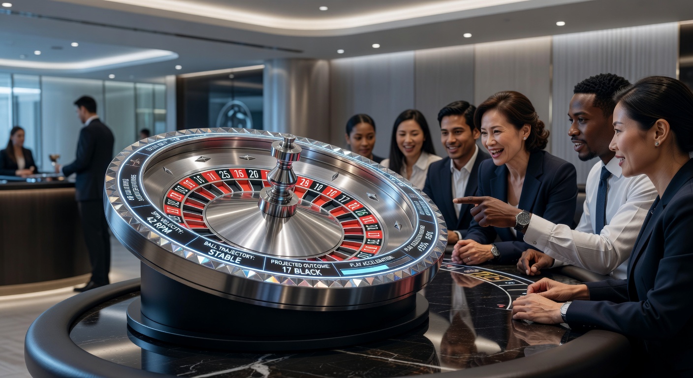 Vergelijking van een traditioneel roulettewiel naast een diamond-cut versie, met close-ups van pockets en baltrajecten die de snelheidswinst illustreren