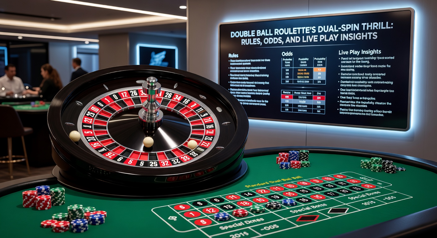 Close-up van de uitbetalingstabel voor Double Ball Roulette, met multipliers voor enkele en dubbele ballen op verschillende inzetten