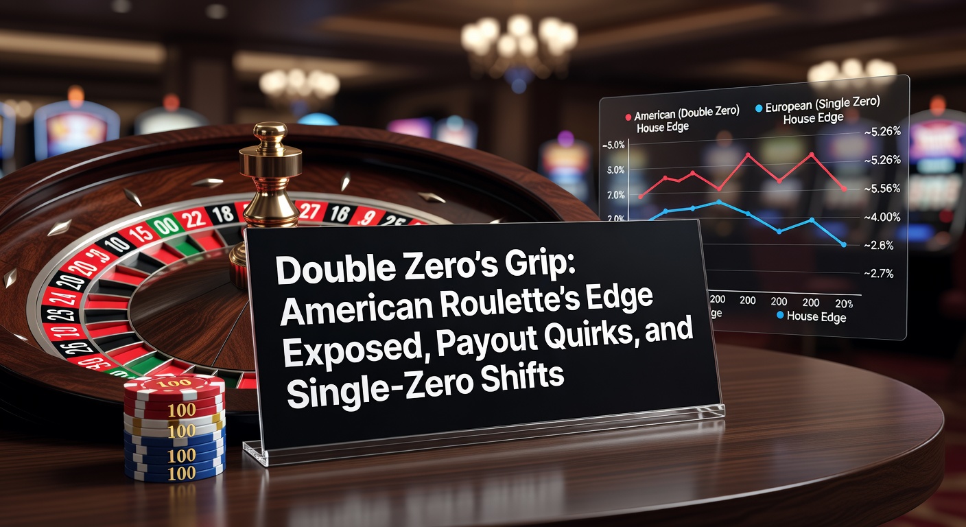 Amerikaans roulettewiel met dubbele nul en 38 vakjes, symbool van het hogere huisvoordeel