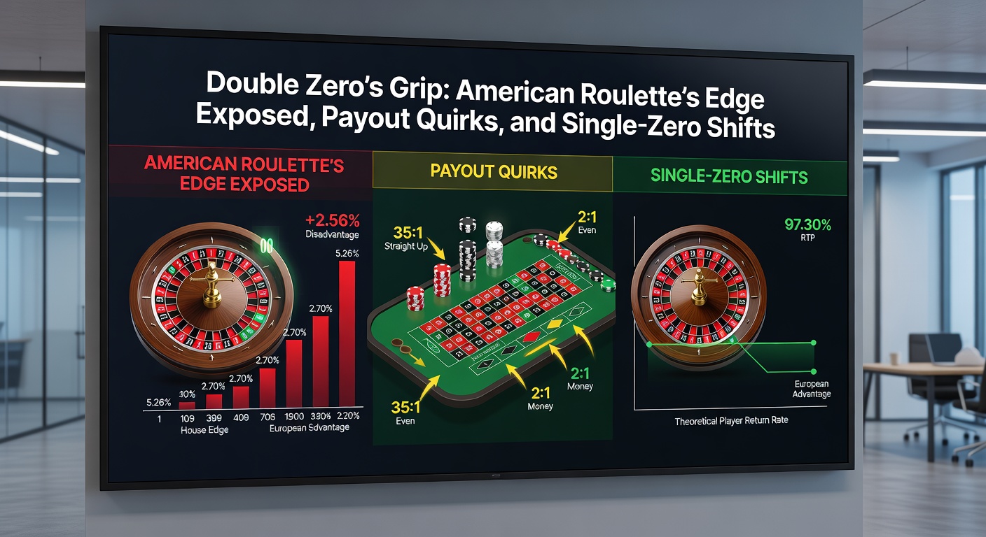Vergelijkingstabel van uitbetalingen tussen Amerikaans en Europees roulette, highlightend de edge-verschillen