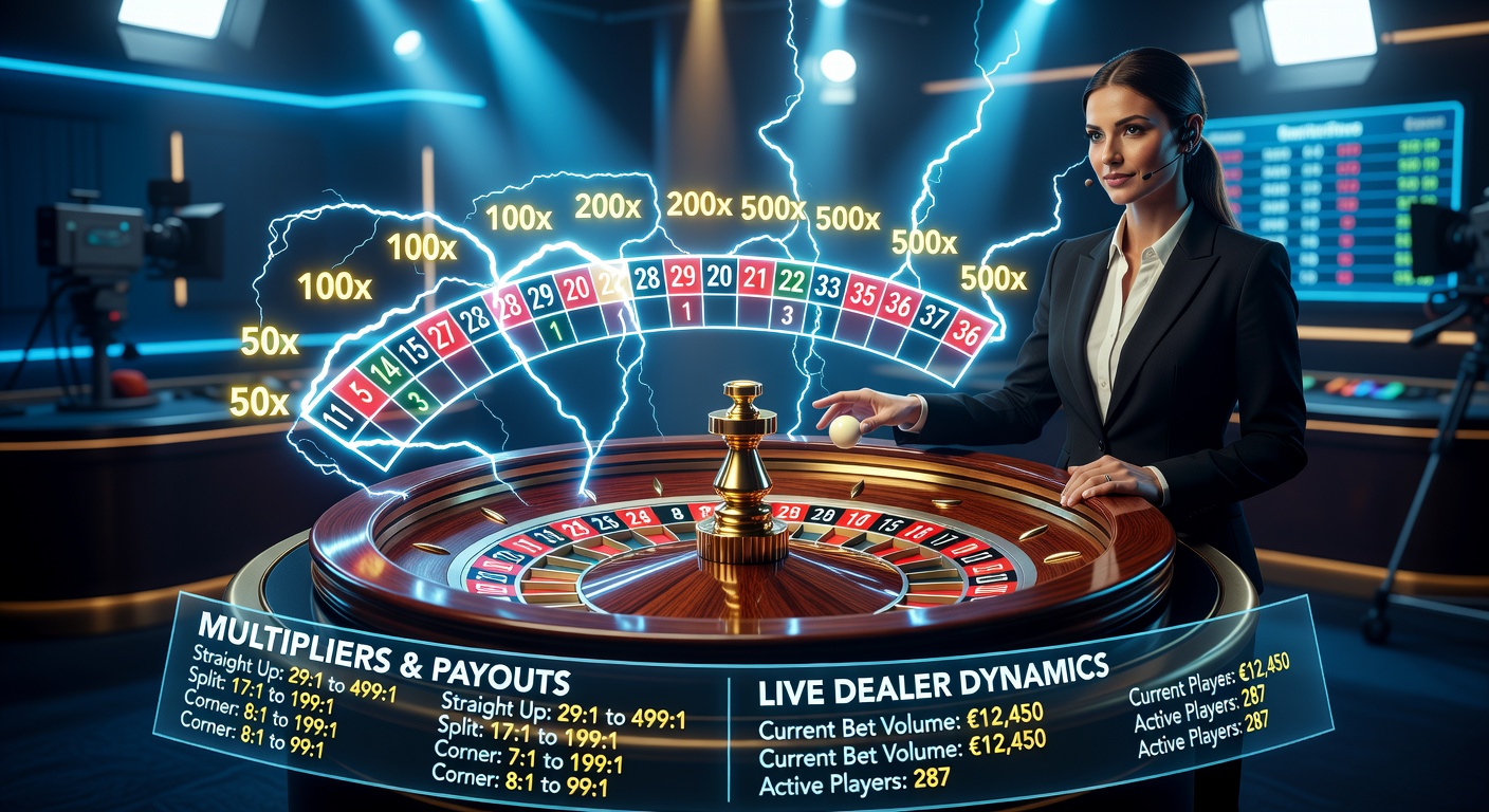 Speler wint met 500x multiplier op Lightning Roulette, met live dealer die de uitbetaling aankondigt en confetti-effecten op het scherm