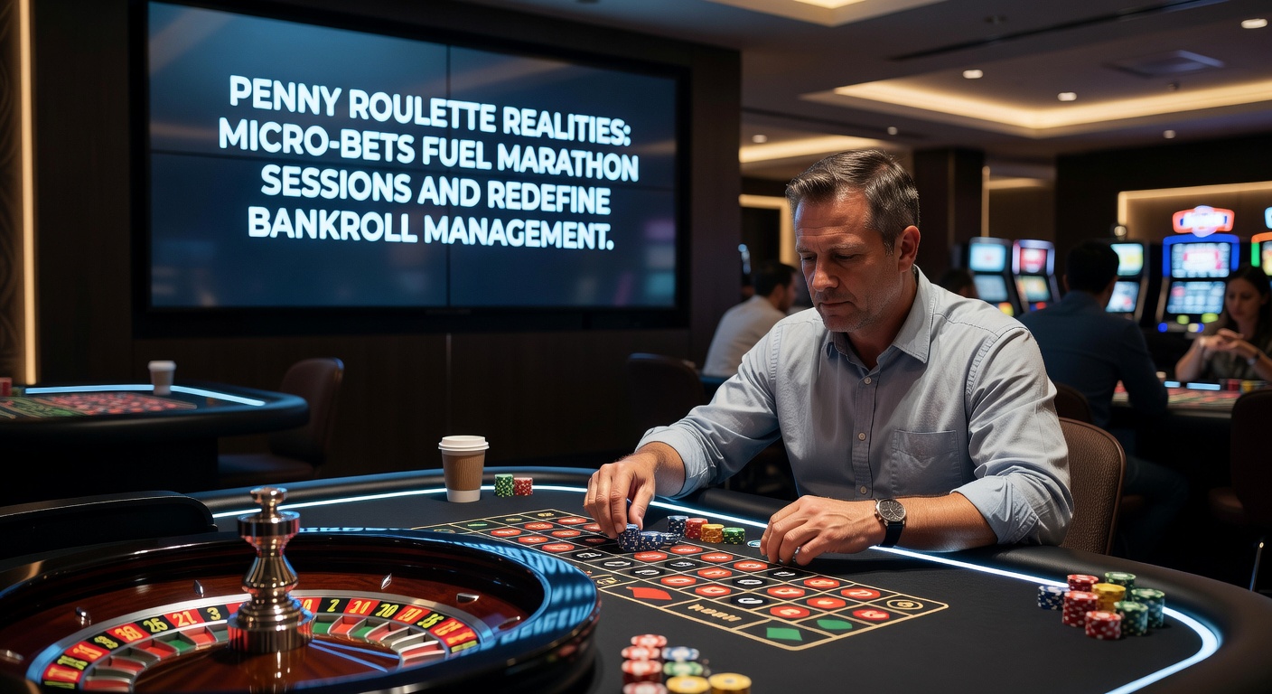 Grafiek van bankrollcurves in penny roulette met marathon sessie data en micro-inzet schaling