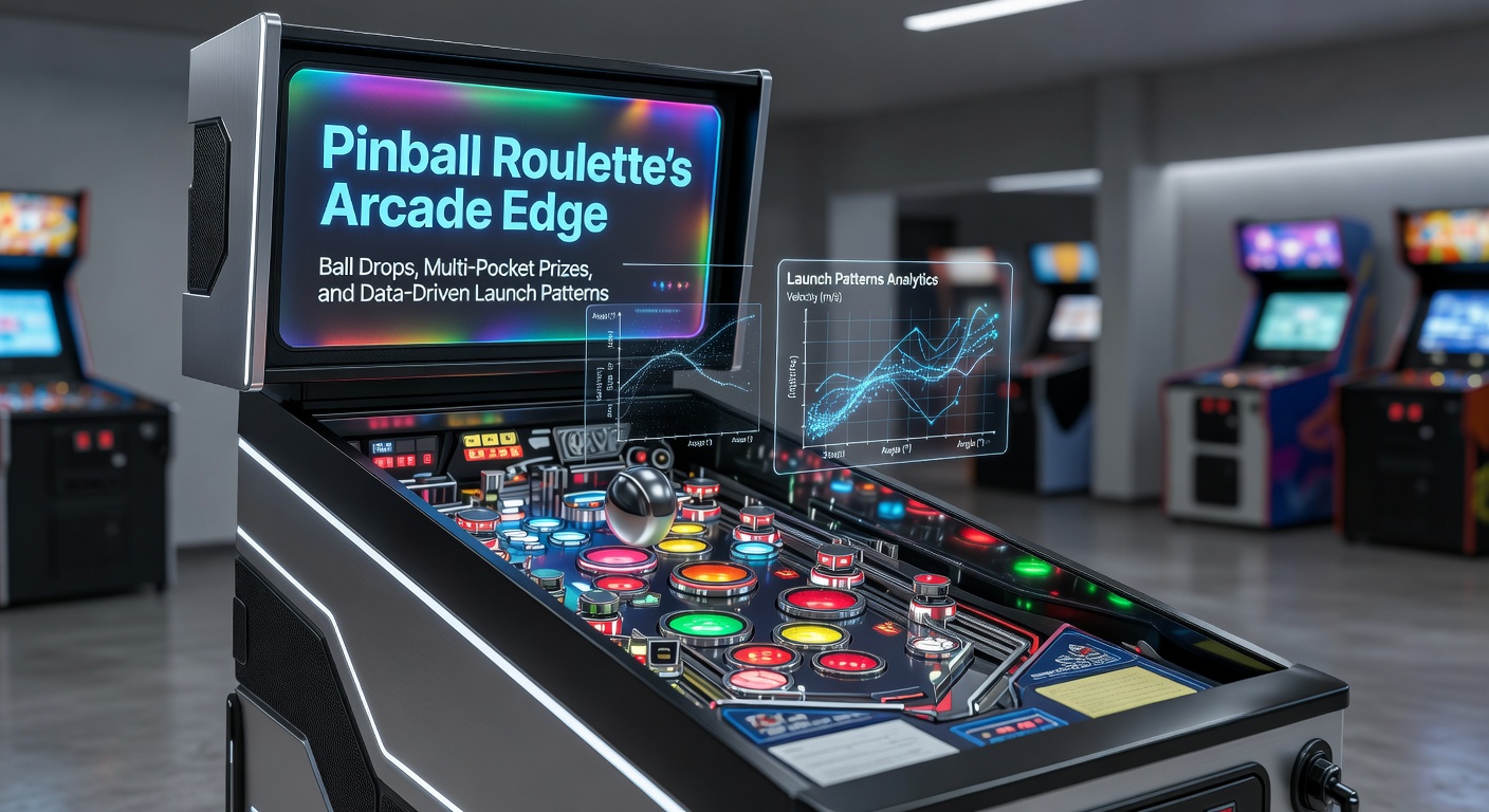 Pinball Roulette in actie met vallende balletjes in een dynamisch speelveld vol obstakels en prijszakjes