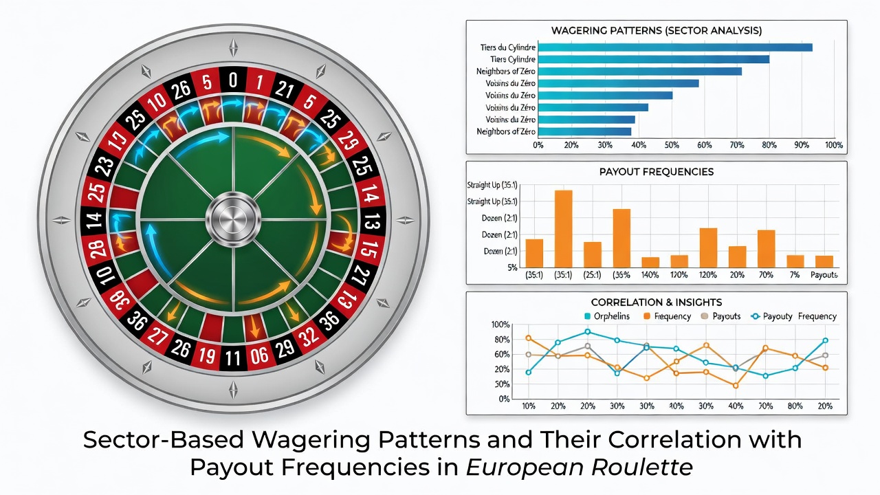 Grafiek die sectorale patronen koppelt aan uitbetalingsfrequenties in live Europese roulette