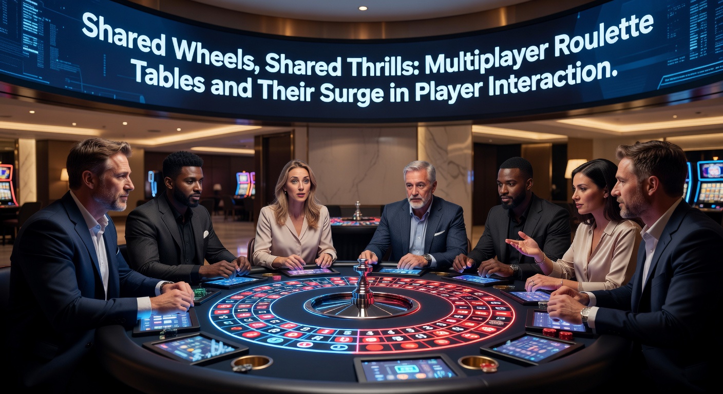 Virtuele multiplayer roulette tafel met meerdere spelers die chatten en inzetten tijdens een live spin