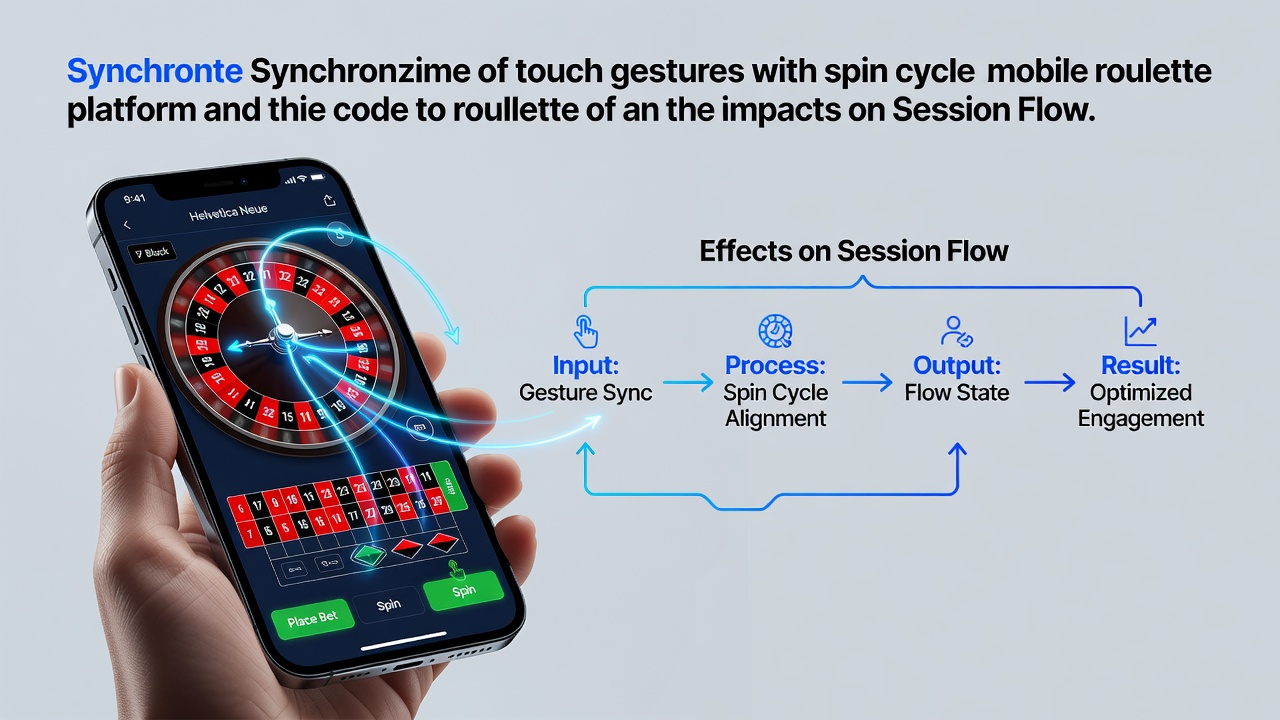 Mobiele roulette interface met touch gestures en spin animaties